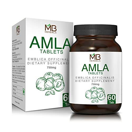 Mb Herbals Amla Tablets 750Mg, 60 Tablets | 30 Days Supply | Anti-Ageing Supplement. Rich In Antioxidants And Vitamin C #TOP11