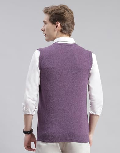 Image of Monte Carlo Off White Solid V Neck Sweater | Warm Woolen Pullover for Men | Soft Comfortable Knitted Winter Wear Sweater for Men's