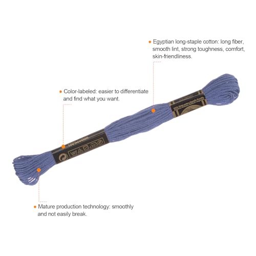 Image of HARFINGTON 12 Skeins Embroidery Floss 8.75yds(8m) Egyptian Long-Staple Cotton Cross Stitch Thread for Sewing DIY Bracelet Yarn String and Crafts, Purple Cabbage(6031)