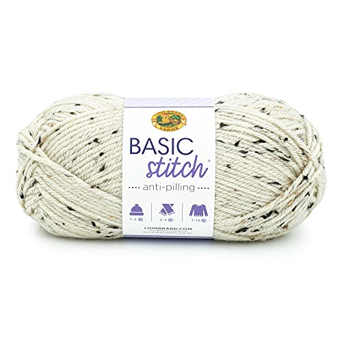 Image of Lion Brand Yarn Basic Stitch Anti-Pilling Yarn for Crocheting, Knitting, and Crafts, Almond Tweed, 1 Pack