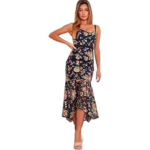 Chi Chi London Women's Chi Larnia Dress Cocktail, Navy, 14 Cover