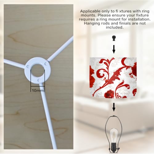 Image of Nuxovilar Lamp Shades Set of 2, 8.7 inch Top x 8.7 inch Bottom x 7.9 inch High (Spider) | Small lamp shades red floral vintage design dining room bedroom bold accent space covers (Floral)