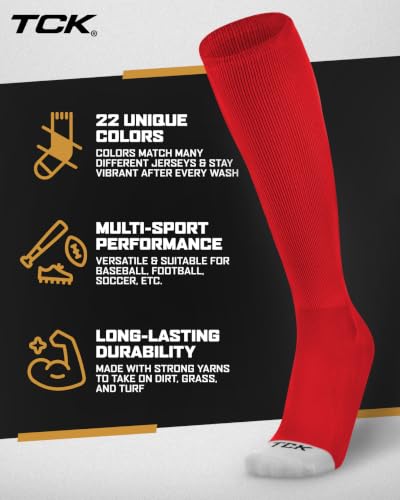 Image of Prosport Baseball Socks & Softball Socks, Kids & Adult Knee High Tube Sock
