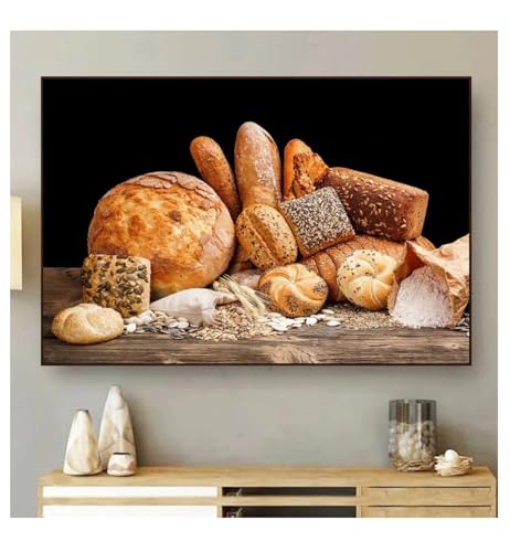 Peinture sur toile boulangerie moderne art mural raffiné pour cuisine 50x70