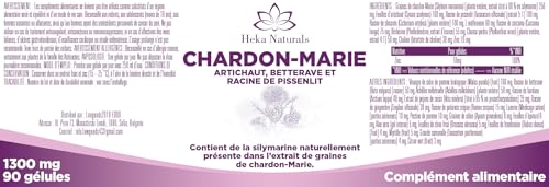 Heka Naturals Milk Thistle Complex | 90 Capsules | Milk Thistle with Artichoke, Turmeric, Dandelion Root, Aloe Vera, Ginger, Red Raspberry & Zinc | Food Supplement