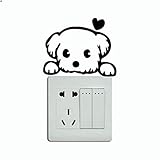 YUFUD Lichtschaltersticker Nette Lichtschalter Aufkleber Cartoon Tier Vinyl Wandaufkleber für Kinderzimmer Schlafzimmer Wohnzimmer Wohnkultur Rosa A