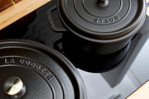 STAUB Cocotte en fonte, faitout tous feux dont induction, ronde, 24 cm, 3,8 L, Made in France, noir – vue 6
