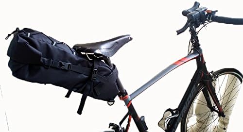 Canguru-Waterproof Cycle Saddle seat Post Bag| 3L - 9L Adjustable Capacity| Roll-top Closure| Ideal for Long Rides| Reflective Strips| Tail Bag for Tools, Clothes| Fits All Cycles