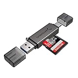 SABRENT SD, Micro SD Kartenleser, USB typ C 3.2 Gen 1 Kartenleser, 5Gbps High Speed Externe Kartenlesegeräte OTG Adapter unterstützt MMC/TF/SDXC/SDHC/Micro SDHC/Micro SDXC, für PC, usw (CR-BCA2)
