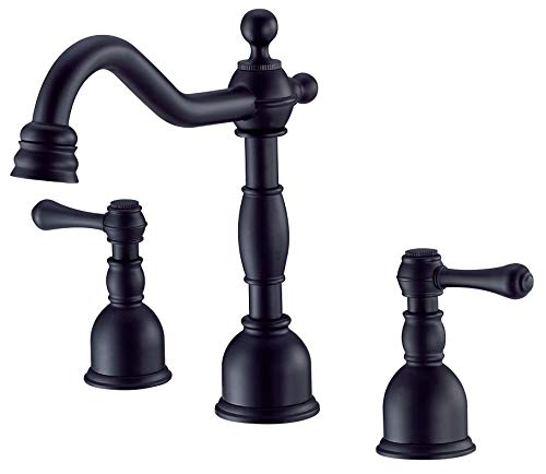 Product Image of the Gerber Opulence Two-Handle Widespread Bathroom Faucet, Black Finish, 1.2 GPM WaterSense Certified