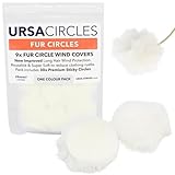 URSA Fur Circles - Mini Windshields for Lavalier/Lapel Microphones. Reduce Wind Noise & Clothing Rustle. Compatible with Sennheiser, RODE, Sanken, Tascam & More (9x Circles + 30x Stickies, White)