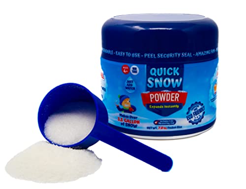 Quick Snow Powder: Instant Snow - Makes 3.5 Gallon Magic Artificial Fake Snow - Just Add Water - Christmas Decorations Events Outdoor Indoor - Stem Slime Activities For School -Pocket Size 7.0 Oz #TOP2