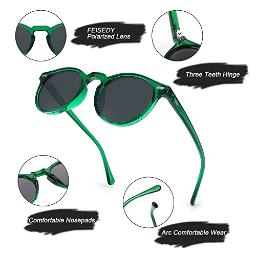 FEISEDY Small Face Sunglasses for Women Men Polarized Sunglasses Vintage Style UV400 Protection Sun Glasses B23553