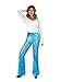 Nawgut Sequin Flare Pants Sparkly Glitter Bell Bottom High Waisted Hollow Trousers Party Clubwear for Women-Large Blue