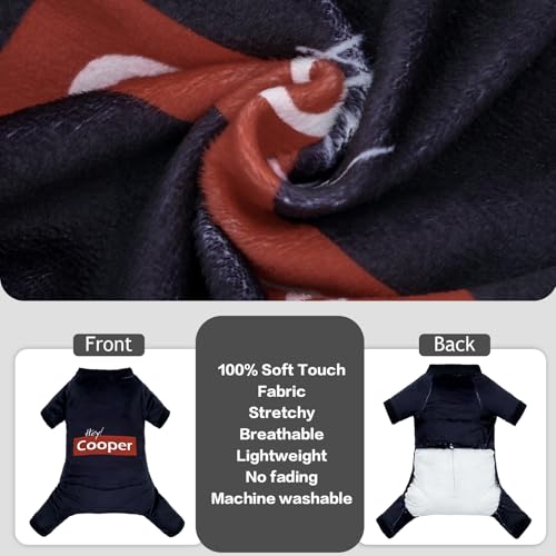 Image of CuteBone Soft & Stretchy Dog Pajamas Hey Cooper - Cozy Pet Jammies Breathable Jumpsuit for Small Dogs - All-Season Comfy Outfit Easy-On Pullover Design - Keeps Pets Warm & Comfortable P337L