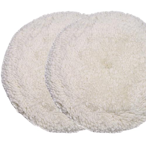 Image of 7 inch Wool Buffing Pad, Heavy Cut Polishing Pad for Car Detailing, Hook & Loop | 2-Pack.Fits DA & Rotary Polishers. Low-Shedding Wool Helps Remove Oxidation, Swirl Marks & Paint Imperfections.