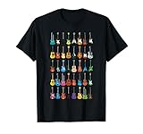 UAB KIDKIS Women's Music T-Shirt, Black, Multicolour, Small, Short Sleeve, Crew Neck, Vintage Guitar Design, Music Lover Funny Gift, Classic Fit