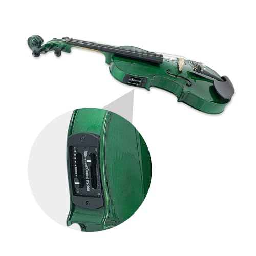 Image of Electric Violin 4 /4 full size 5 string Acoustic Violin with Ebony Fittings, Case and Bow, Maple Spruce Beginner Kit for Adults(Green)