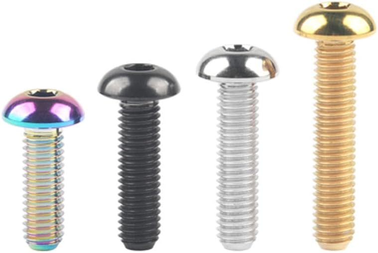 1pcs M5x8mm Allen screws inner hexagon half round head titanium alloy screw machine nail 10.9 grade - (Size: gold color)