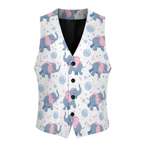 Cute Elephants And Bubble Novelty Men's Suit Vest Casual Formal Dress Vests Business Waistcoat3