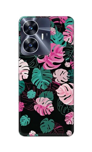 Image of Printed Hard Back Cover for Realme C55 Back Cover (Seamless Leaves) -190724(EA)