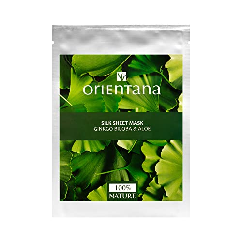 Orientana GINKGO BILOBA & ALOE Máscara facial de hoja natural, extractos de hierbas y biopéptidos reducen las arrugas, firman, nutren y suavizan la piel, 1 unidad Cover