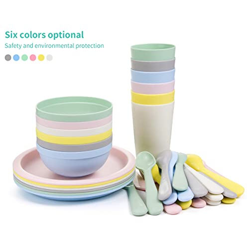 Spesh Kids Dinner Set for 6 People, 36 Piece Reusable Camping Dinnerware Set, 6 Colours - Image 3