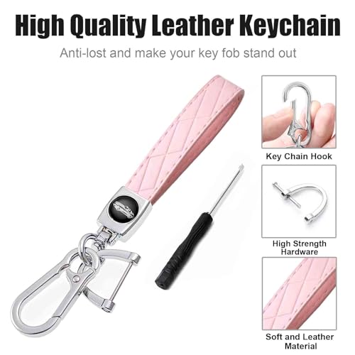 Image of Key Fob Cover for Chevy GMC with Keychain, Silverado Sierra Tahoe Suburban Equinox Traverse Yukon Denali Terrain Buick Envision Premium Soft TPU Case (5 Buttons Pink)