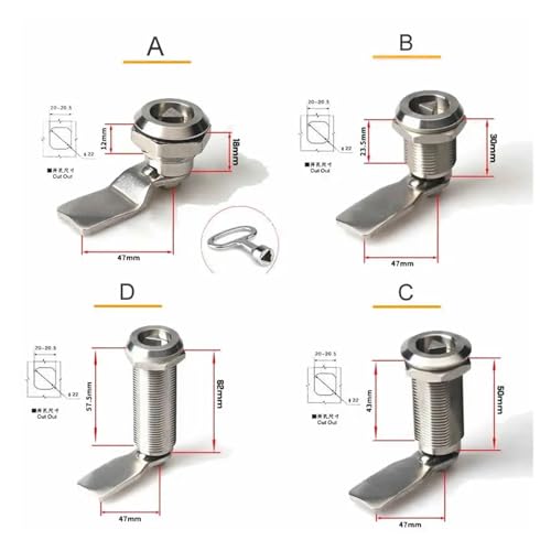 Serrure de tiroir en acier inoxydable 304 MS705 pour boîte de distribution
