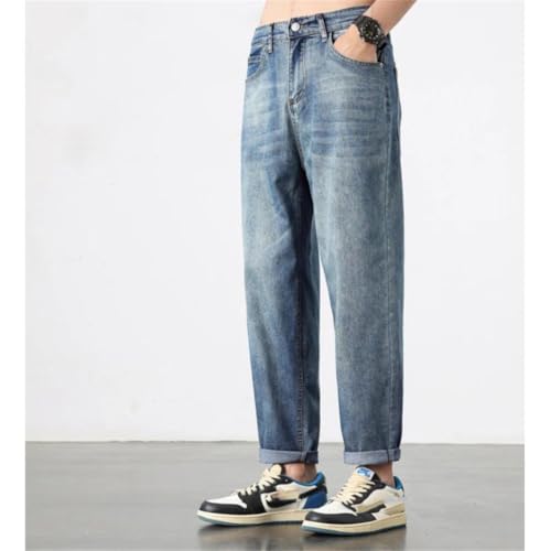 Men's Summer Lightweight Stretch Jeans Ice Silk Cotton Tapered Pants Cool and Comfortable Pants4