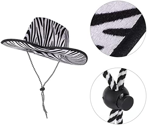 STOBOK Cowboy Hat Unisex Western Cowboy Hat Western Theme Party Cowboy Hat Performance Hat Cowboy Accessories Zebra Pattern