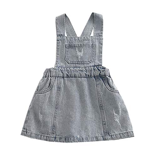 Denim Vestido Dungaree Princesa Niñas - Vaqueros Vestido Peto Falda de tutú...