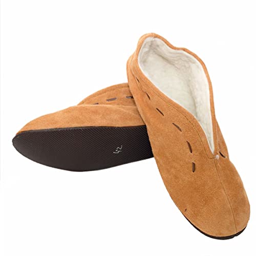 Genérico Pantuflas - Babutxes Mallorquinas - de Piel Unisex/con Suela DE Goma (Numeric_43)