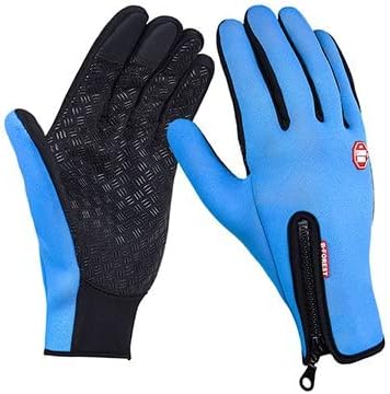 WorldCare® lake blue, SMen Women Winter Windproof Warm Cycling Full Finger Outdoor Sports Bike Bicycle Skiing Touch Screen A0001