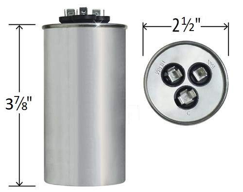 PowerWell 35+3 MFD uf Micro Farad 370 or 440 Volt Dual Run Round Capacitor PW-CAP-35/3/370-440R for Condenser Straight Cool or Heat Pump Air Conditioner