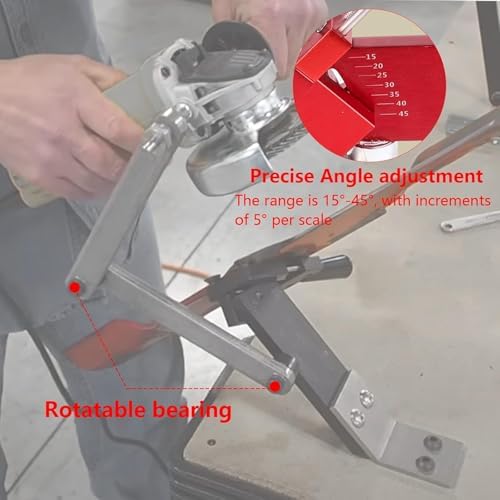 Lawn Mower Blade Sharpener 5005 | Adjustable 15°-45° Angle Tool, Ergonomic Grinder for Straight Blades, Quick Cutting Kit for Homeowners & Landscapers (RED)