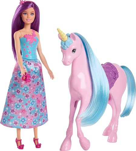 Barbie Mattel Doll & Unicorn Fantasy Playset – Magical Adventure Toy
