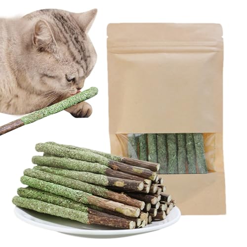Palacos Masticables Gras Grass - Bocadillos Naturales para Gatos, Juguete con Hierba De Gato para Gatitos Internos | Palitos Sanos para Masticar Y Diversión Diaria