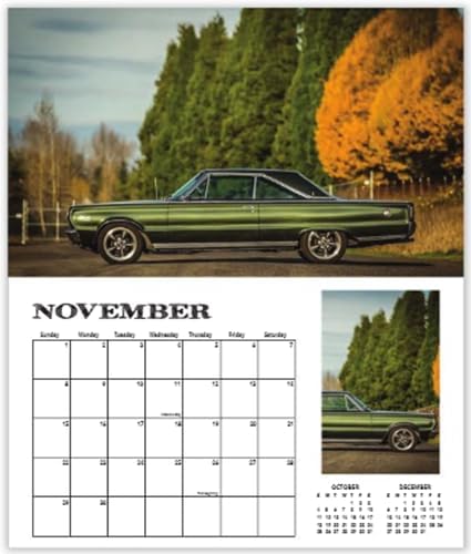 Miniatura 4 de Calendario de pared de coches musculosos 2026, 16 meses, con póster, clásico, alto rendimiento, vintage, americano, retro, EE. UU