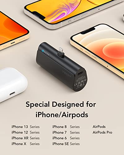 Veger 2 Packs Of 5000Mah Small Portable Chargers For Iphone, Mini Fast Charging 20W Pd Power Bank Cordless Portable External Battery Pack For Iphone 13, 12, 11, 8, 7, Xs Max, Pro Max, Airpods #TOP1