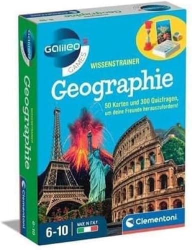 Clementoni Galileo Games WissensTrainer - Wissensfragen zur Geographie Deutschlands und der übrigen Welt - Quiz-Spiel für Kinder ab 6 Jahren 59360