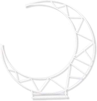 XOOFMASS Moon Shape Wedding Arch Backdrop Stand, 6.2x6.4ft Metal Arch Backdrop Stand for Wedding Ceremony Outdoor Indoor Birthday Party, Garden Floral Balloon Arch Decoration,White