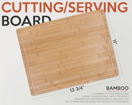 Tabla de Cortar de Bambú Divertida para Cocina de Alterd Industries | Tabla de Cortar de Madera Grabada para Barbecue, Cumpleaños o Día del Padre | Ideal para Encimeras de Cocina (The Rod Father, solo tabla) miniatura 6