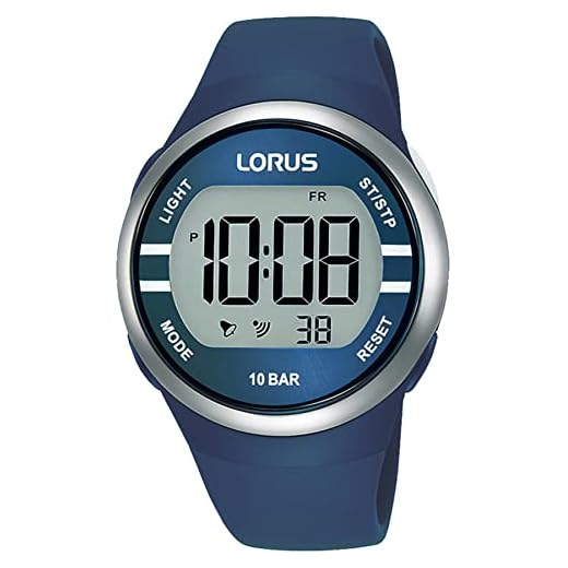 Lorus Herren Digital Quarz Uhr mit Silicone Armband R2339NX9