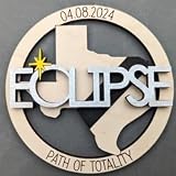 Bantlou Solar Eclipse 2024 Ornament, Wooden 2024 Eclipse Keepsake, Path of Totality States Ornament, 2024 Solar Eclipse Party Supplies, Eclipse Souvenir - 12 Different States Texas, New York (1)