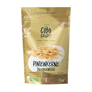 Pinienkerne Bio - 125g. Italienische Pinienkerne Geschält Premium Qualität. Pine Nuts, Zedernkerne, Zedernnüsse Bio. Reich an Mineralsalzen und Vitaminen