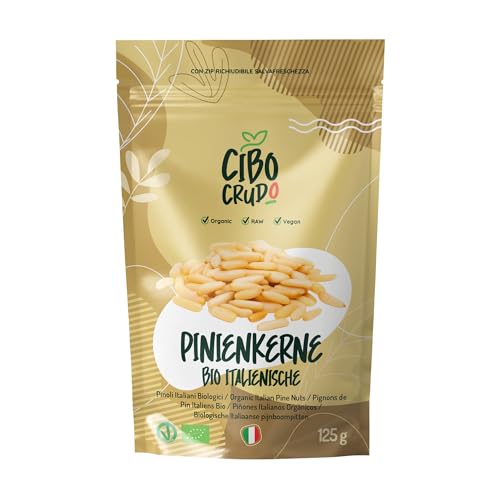 Pinienkerne Bio - 125g. Italienische Pinienkerne Geschält Premium Qualität. Pine Nuts, Zedernkerne, Zedernnüsse Bio. Reich an Mineralsalzen und Vitaminen