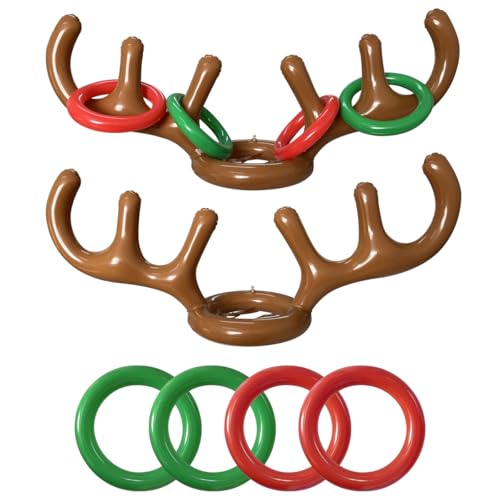 2 Set Inflatable Reindeer Antler Ring Toss Game,Christmas Games Antler Decorations for Christmas...