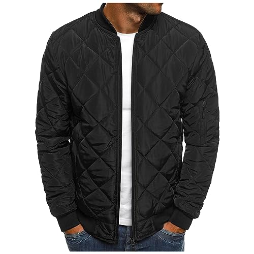 Men's Diamond Quilted Flight Bomber Jacket...