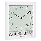 Zum Stellen oder Hängen TFA Dostmann Funkuhr mit analoger LCD-Uhr und Raumklima, 60.4515, Wochentag und Datum, weiß